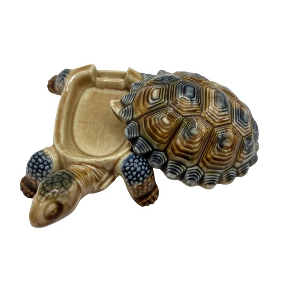 VTG Wade England Porcelain Father Tortoise Trinket Box Removable Shell Lid Box - Picture 5 of 13